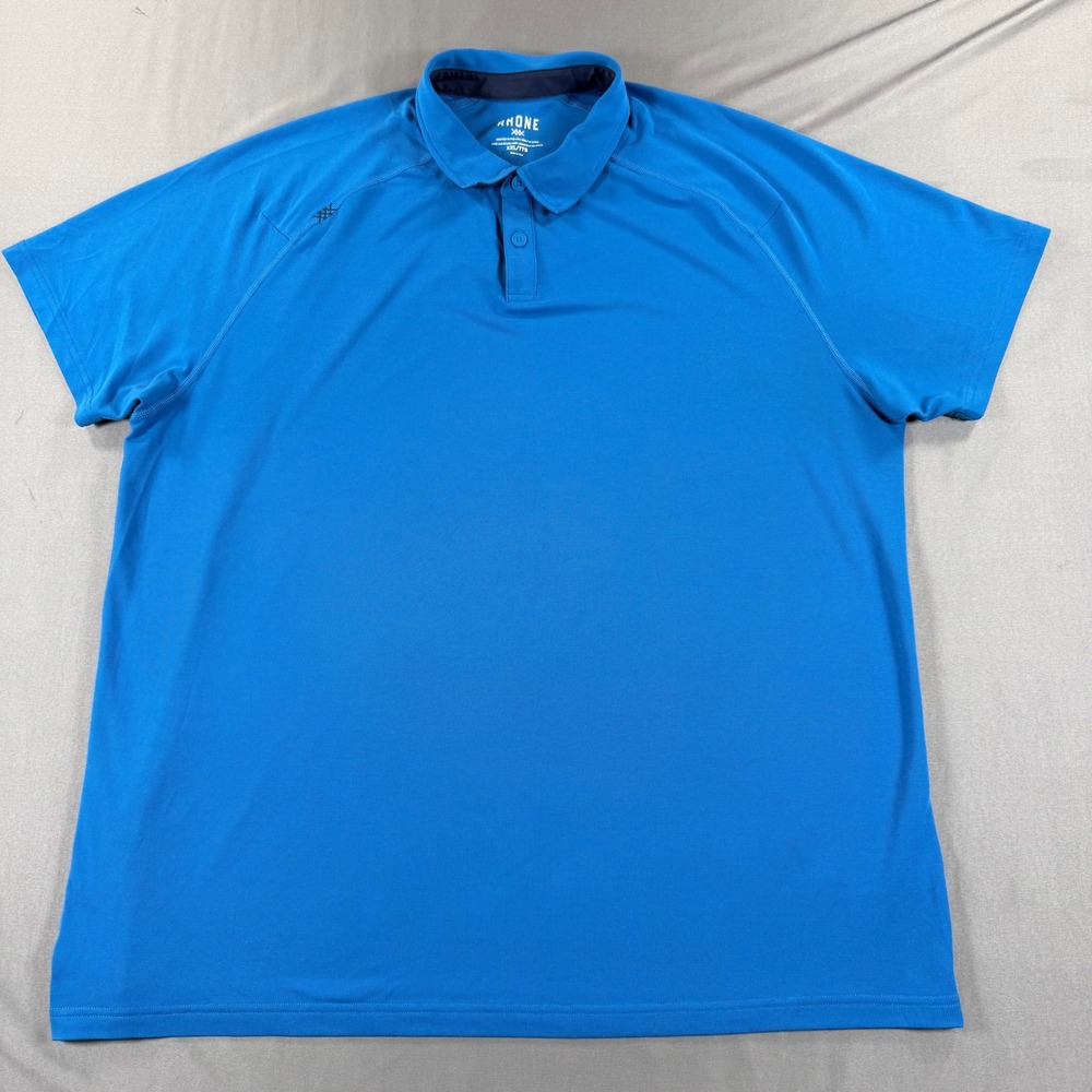 Rhone Mens XXL Blue Performance‎ Polo Shirt Stretch Golf Athletic Moisture Wick